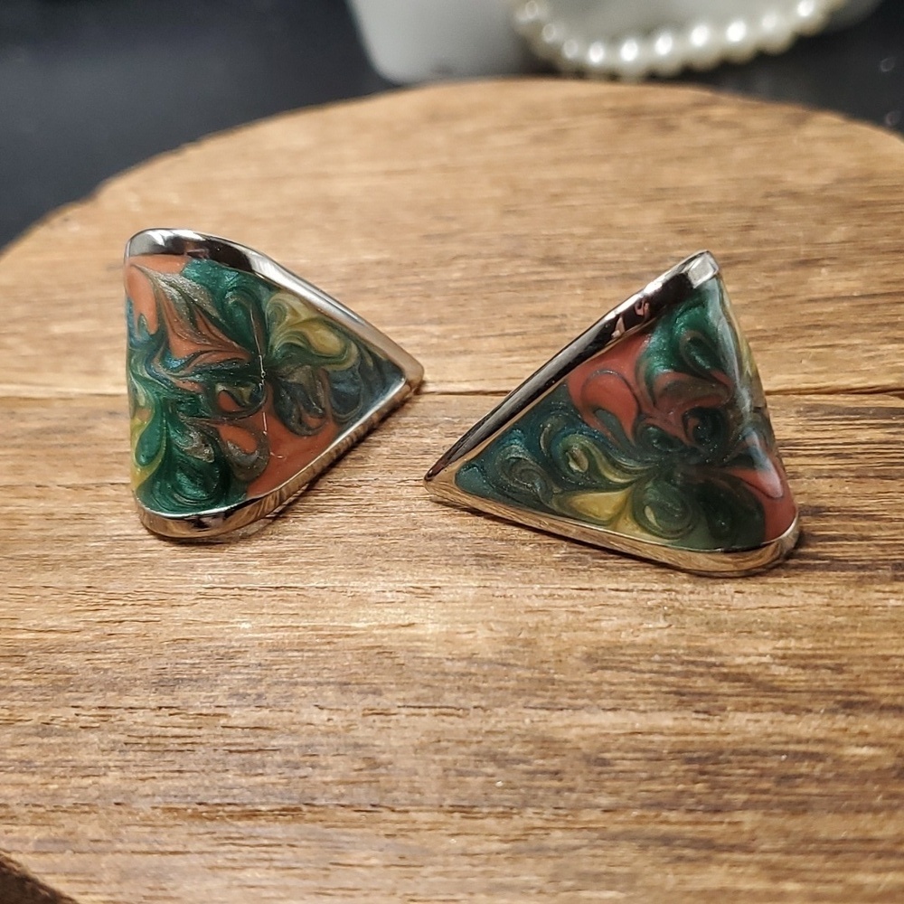 E461 colormelt peacock earrings‎